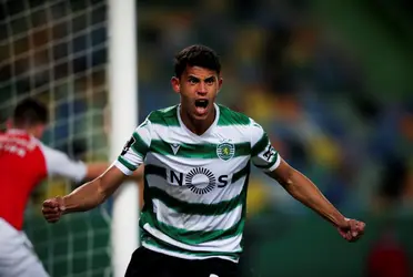 Liverpool target Matheus Nunes scores a goal at Sporting Lisbon