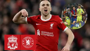  Liverpool took the lead in the first half against Chelsea with a great goal from Portugal's Diogo Jota