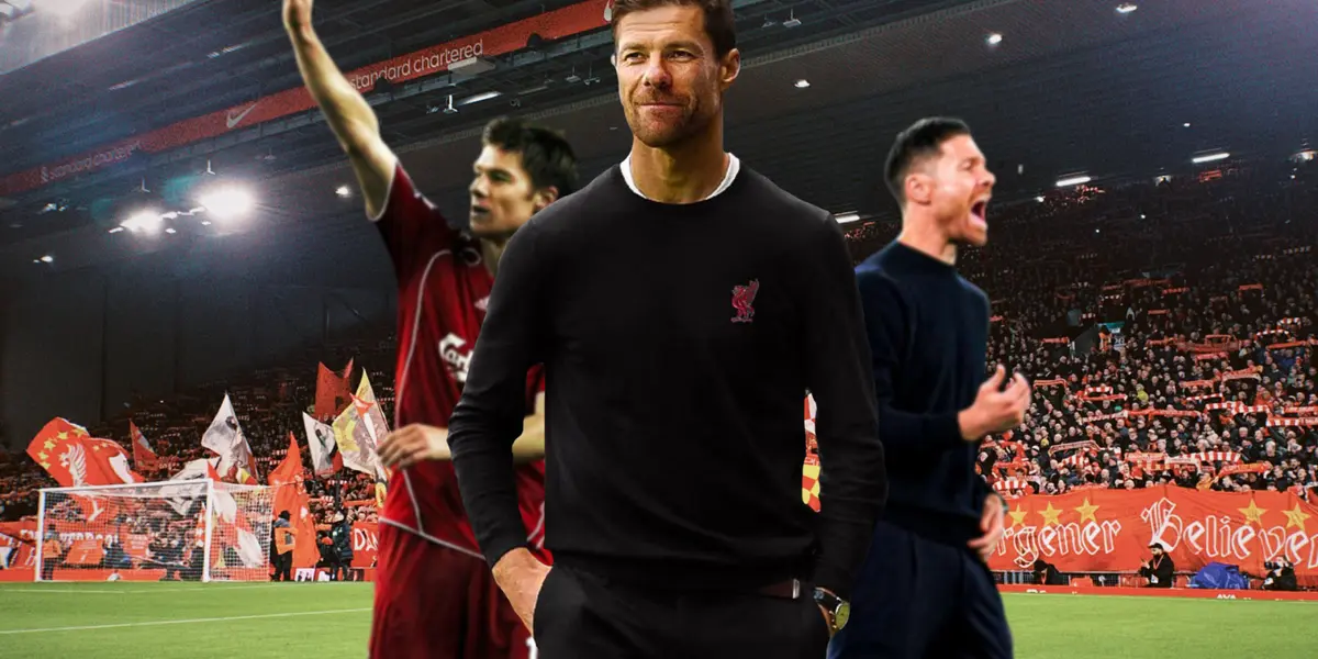 Xabi Alonso with Liverpool at Anfield