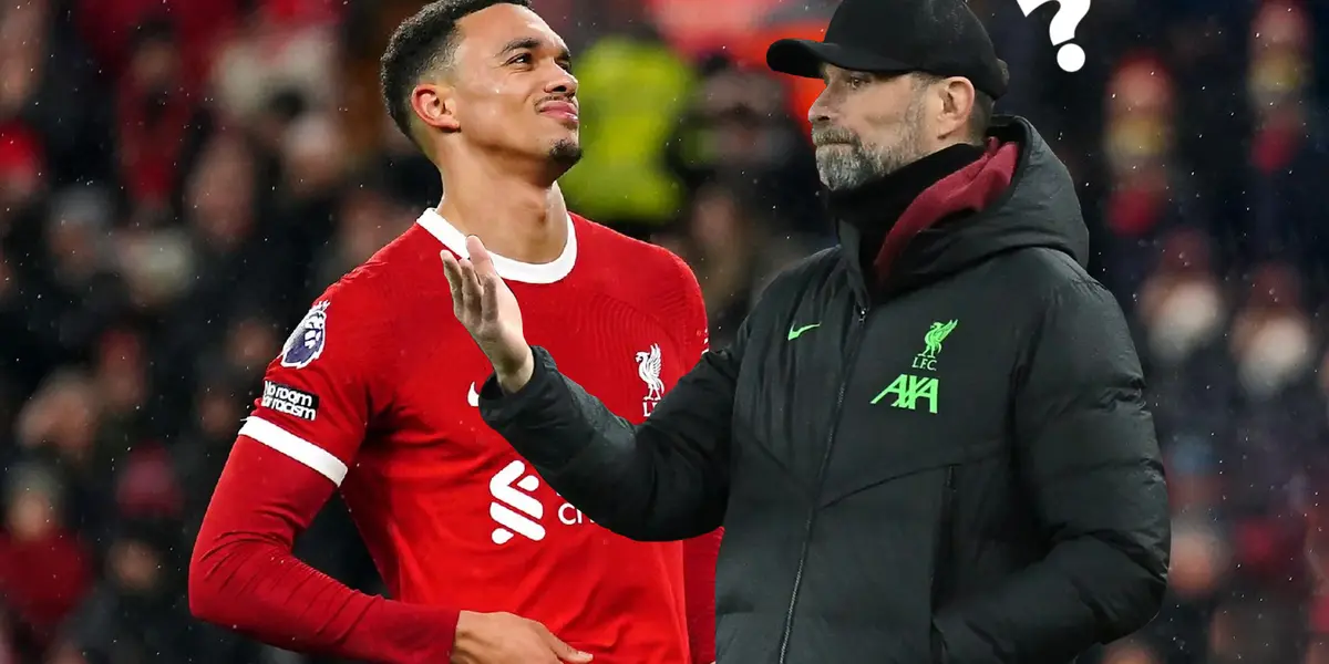 Alexander Arnold upset and Klopp thoughtful