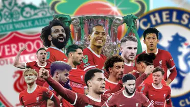 The entire Liverpool team in the EFL Cup final