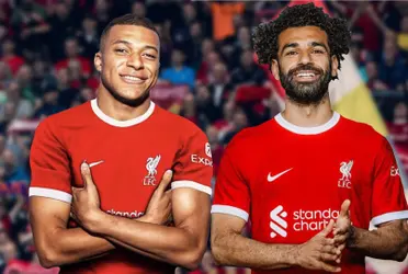 Mbappé with Salah at Anfield